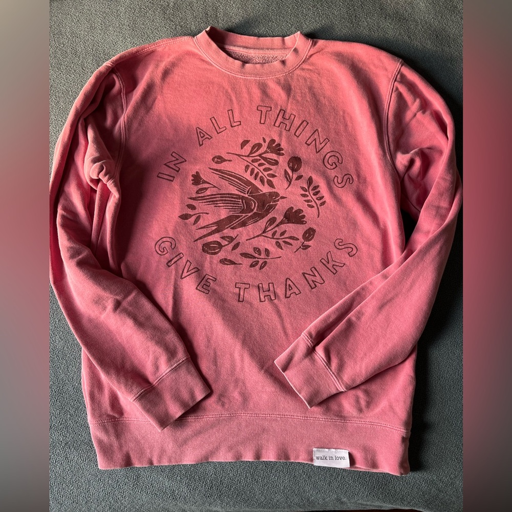 Walk in love Pink Graphic Sweatshirt